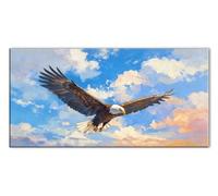 5D Eagle Sky Diamond Art Kits Adults, Full Drill Crystal Rhinestones Embroidery Craft Set, Cross Stitch Kits for Adults Beginner, Gems Art Diamond Painting for Home Decoration Gift 14x28in J26-11537