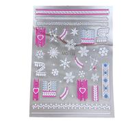 5D Embossed Christmas Nail Art Stickers Self-Adhesive White Snowflake Nail Decals Christmas Tree Winter Design Stickers For Art