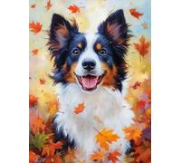 5D Excited Border Collie Diamond Art 12x16 Inch Full Drill Diamond Painting Kits for Adults & Beginners - DIY Art Crafts for Relaxation and Home Wall Decor 1525