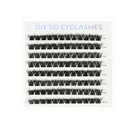 5D Faux Mink Individual Cluster Lashes, Handmade Segment False Eyelashes, Natural Fluffy Curl, Wispy Volume, Easy to Apply, Reusable (50D)