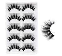 5D Faux Mink Lashes Handmade Luxurious Volume Fluffy Natural False Eyelashes 5 Pairs | Dubai (5psc)