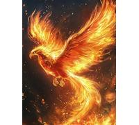 5D Fire Phoenix Diamond Art 12x16 Inch Full Drill Diamond Painting Kits for Adults & Beginners - DIY Art Crafts for Relaxation and Home Wall Decor 453
