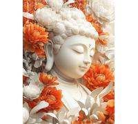 5D Flower Diamond Art Zen Diamond Painting Kit for Adults Beginners, DIY Full Round Drill Crystal Art kits for Adults, Embroidery Cross Stitch Gem Painting Crafts for Home Room Decor 50x70 cm Q4-101