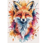 5D Fox Diamond Painting Kits for Adults, Abstract Square Diamond Art Kit for Beginners, DIY Square Full Drill Crystal Cross Stitch Embroidery Craft Kits, for Home Wall Decor Gifts 32x40inch -1700