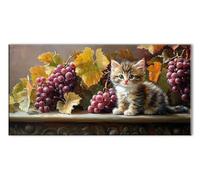 5D Fruit Cat Diamond Art Kits Adults, Full Drill Rhinestones Embroidery Craft Set, Cross Stitch Kits for Adults Beginner, Gems Art Diamond Painting for Home Decoration, Creative Gift 8x16in J26-5198