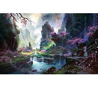 5D Full Drill Diamond Painting Japanese Cherry Blossom Scenery Kits for Adults Paint by Numbers DIY Gem Art Craft for Kids Gift Wall Decor, 12 x 21 inches