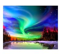 5D Full Drill Diamond Painting Kit, DIY Diamond Rhinestone Painting Kits for Adults Embroidery Arts Home Decor Northern Lights 15.7x11.8in 1 Pack by LAZODA
