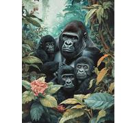 5D Gorilla Diamond Art 12x16 Inch Full Drill Diamond Painting Kits for Adults & Beginners - DIY Art Crafts for Relaxation and Home Wall Decor 1248