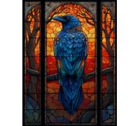 5D Gothic Black Raven Diamond Art 12x16 Inch Full Drill Diamond Painting Kits for Adults & Beginners - DIY Art Crafts for Relaxation and Home Wall Decor 1253