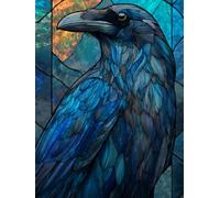5D Gothic Black Raven Diamond Art 12x16 Inch Full Drill Diamond Painting Kits for Adults & Beginners - DIY Art Crafts for Relaxation and Home Wall Decor 1250