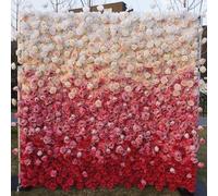 5D Gradient Color Cloth-Based Simulated Rose Wall,High-Density And High-Level Wedding Decoration Wedding Background Wall,2.4 * 2.4m/7.8 * 7.8FT