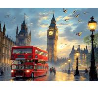5D Landscape Diamond Art London Diamond Painting Kit for Adults Beginners, DIY Full Square Drill Crystal Art kits for Adults, Embroidery Cross Stitch Gem Painting for Home Room Decor 15x20 cm Q4-1263