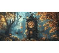 5D Large Adults Diamond Painting Kits， Pendulum Forest DIY Round Full Drill Craft Cross Crystal Art Embroidery，Suitable Beginners New Year's Gift Home Wall Decoration 40x80cm KH1Y-753