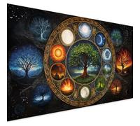 5D Large Diamond Art Painting,Tree of Life Moon Diamond Art Kits for Adults,DIY Full Drill Crystal Rhinestone Arts and Crafts,Tree of Life Art Painting with Diamond Home Wall Decor 27.5 X 15.7inch