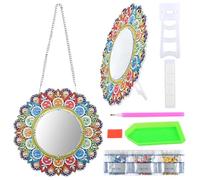 5D Mandala Diamond Art Painting Mirror Craft Set, Art Crystal DIY Diamond Painting Art Mirror, Crystal Creative Mandala Makeup Mirror Decoration, DIY Diamond Mirror Crafts Art, Craft Gifts for Women