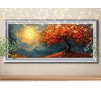 5D Moon,Colorful Trees Diamond Painting,Full Drill Diamond Art Painting Kit for Adults large 100x250cm,DIY Cross Stitch Rhinestone Arts Picture,Crystal Art Kits for Kids Gifts Home Wall Decor 58Y-7140