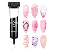 5D Nail Gel - 5D Fingernail Art Gel for Drawing | Clear Sculpting Molding Nail Glue for Beginner Professional Home Salon Wedding Halloween Christmas Party Women Girls