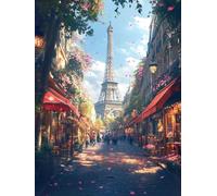 5D Paris Diamond Painting Kits for Adults, Street Diamond Art Kits for Adults Beginners, DIY Round Full Drill Crystal Cross Stitch Embroidery Gifts, Gem Art Craft Kit, Home Wall Decor 30x40cm Z-65