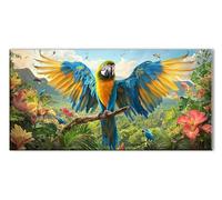 5D Parrot Flowers Diamond Art Kits Adults, Full Drill Crystal Rhinestones Embroidery Craft Set, Cross Stitch Kits for Adults Beginner, Gems Art Diamond Painting for Room Decor Gift 8x16in J26-5966