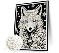 5D Pearl Painting Kit without Frame, 30x40cm DIY Pearl Gem Art Diamond Painting Kit for Adults, Creativity DIY Pearls Dot Paintings, Home Decor Diamond Dots Paintings Picture Arts Craft-Wolf-2