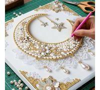 5D Pearl Painting Kits for Adults, Diamond Art Painting Kits for Adults Beginner, DIY Special Shaped Crystal Rhinestones Diamonds Dot Gem Painting for Home Wall Decor 25 x 25 cm-Star and Moon