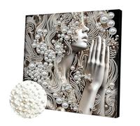 5D Pearl Painting Kits for Adults, DIY Pearl Gem Art Diamond Painting Kits for Beginners, Creativity DIY Pearls Dot Paintings, Home Decor Gift Diamond Dots Paintings Picture Arts Craft 30x30cm-09