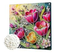 5D Pearl Painting Kits with Frame,30x30cm DIY Pearl Gem Art Diamonds Painting Kits for Beginners Adults,Creativity DIY Pearls Dot Paintings,Home Decor Gift Diamond Dots Paintings Picture Arts Craft-03
