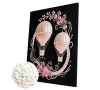 5D Pearl Painting Kits with Frame 30x40cm,DIY Pearl Gem Art Diamonds Painting Kits for Adults,Creativity DIY Pearls Dot Paintings,Home Decor Gift Diamond Paintings Picture Arts Craft-Hot Air Balloon
