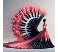 5D Piano Skirt Diamond Art Painting Kits for Adults,Beautiful Girl Diamond Painting Kits for Beginner,DIY Full Cross Stitch Embroidery Arts Crafts Canvas Pictures Home Wall Decor 40x40cm