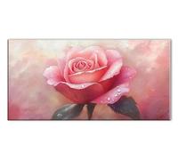 5D Pink Rose Diamond Art Kits Adults, Full Drill Rhinestones Embroidery Craft Set, Cross Stitch Kits for Adults Beginner, Gems Art Diamond Painting for Home Decoration, Creative Gift 8x16in J26-5390