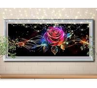 5D Red Rose,Landscape Diamond Painting,Full Drill Diamond Art Painting Kit for Adults large 60x150cm,DIY Cross Stitch Rhinestone Arts Picture,Crystal Art Kits for Kids Gifts Home Wall Decor 58Y-3474