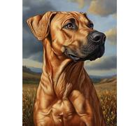 5D Rhodesian Ridgeback Diamond Art 12x16 Inch Full Drill Diamond Painting Kits for Adults & Beginners - DIY Art Crafts for Relaxation and Home Wall Decor A712