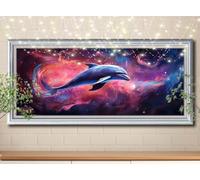 5D Sea Dolphin,Starry Sky Diamond Painting,Full Drill Diamond Art Painting Kit for Adults large (30x60cm),DIY Cross Stitch Rhinestone Arts Picture,Crystal Art Kits for Kids Gifts Home Decor 58Y-3287