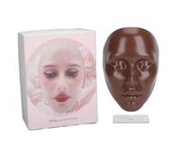 5D Silicone Makeup Practice Face Full Face Makeup Practice Ideal Tool for Beginners Beauty Makeup Silicone (Black)