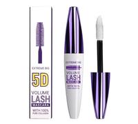 5D Silk Fiber Eyelash Mascara, 5D Waterproof Mascara, Black Volume Mascara with Soft Mascaras Brush - Extra Long Thick 5D False Lash Effect for Eyelashes, Ideal for Cosplay, Party, and Stage (White)