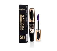 5D Silk Fiber Eyelash Mascara Black Volume Lash Sensational Volumizing Soft Brush and Thickening Mascaras Waterproof Long-Lasting Non Smudge False Effect (Purple)