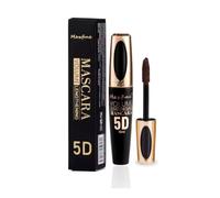 5D Silk Fiber Eyelash Mascara Black Volume Lash Sensational Volumizing Soft Brush and Thickening Mascaras Waterproof Long-Lasting Non Smudge False Effect (Brown)