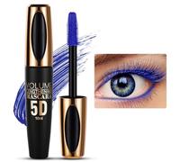 5D Silk Fiber Eyelash Mascara, Blue Volume Mascara with Soft Brush, Lash Sensational Volumizing and Thickening Mascaras, Long-Lasting Waterproof No Smudge Mascaras with False Lash Effect