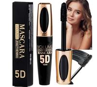 5D Silk Fiber Eyelash Mascara,Extra Long Thick 5D Black Masc/ara,Mascara Black Volume and Length Waterproof,Lengthening Ma/scara Bla/ck,Long Lasting Fibre Mas/cara,No Smudging Mas/cara Waterproof