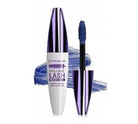 5D Silk Fiber Mascara - Waterproof & Long-Lasting Formula - No Smudge & Quick-Dry - Telescopic Lash Effect with Soft Brush - Adds Volume & Curl for Thin Lashes - Natural False Lash Look(Blue)