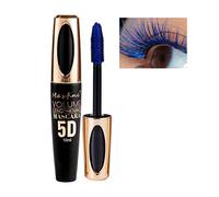 5D Silk Fiber Mascara Waterproof Long-Lasting Not Blooming Eye Lashes Mascara Thick Curling Lengthening Volume Fast Dry Eyelashes Curls Extension Make-Up #04 Blue