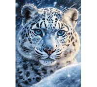 5D Snow Leopard Diamond Art 12x16 Inch Full Drill Diamond Painting Kits for Adults & Beginners - DIY Art Crafts for Relaxation and Home Wall Decor