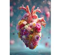 5D Square Diamond Painting Kit, Full Drill Festive Abstract Heart Diamond Art for Adults & Kids, Holiday Home Decor, DIY Gift Idea, Fun Family Craft Activity, Perfect for Stress Relief 70x90cm B-133