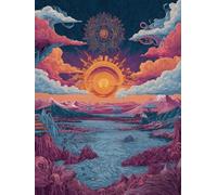 5D Square Diamond Painting Kit, Full Drill Festive Abstract Of The Sun Diamond Art for Adults & Kids, Holiday Home Decor, DIY Gift Idea, Fun Family Craft Activity Stress Relief 30x40cm B-1008
