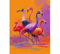 5D Square Diamond Painting Kit, Full Drill Festive Animal Flamingo Diamond Art for Adults & Kids, Holiday Home Decor, DIY Gift Idea, Fun Family Craft Activity, Perfect for Stress Relief 70x90cm B-179
