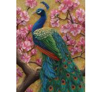 5D Square Diamond Painting Kit, Full Drill Festive Animal Peacock Diamond Art for Adults & Kids, Holiday Home Decor, DIY Gift Idea, Fun Family Craft Activity, Perfect for Stress Relief 70x90cm B-188