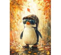 5D Square Diamond Painting Kit, Full Drill Festive Cute Penguin Diamond Art for Adults & Kids, Holiday Home Decor, DIY Gift Idea, Fun Family Craft Activity, Perfect for Stress Relief 70x90cm B-597