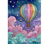 5D Square Diamond Painting Kit, Full Drill Festive Dreamy Hot Air Balloon Diamond Art for Adults & Kids, Holiday Home Decor, DIY Gift Idea, Fun Family Craft Activity Stress Relief 30x40cm B-793