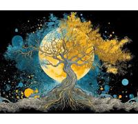 5D Square Diamond Painting Kit, Full Drill Festive Tree Starry Sky Diamond Art for Adults & Kids, Holiday Home Decor, DIY Gift Idea, Fun Family Craft Activity, Perfect for Stress Relief 30x40cm B-998
