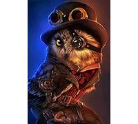 5D Steampunk Owl Full Diamond Painting Cross Stitch Kits YIOITTIO Art Animal 5D Paint by Diamonds Gifts for Women 16x20inch(40x50cm)